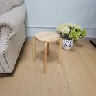 44cm Height Round Rubber Wood Practical Stool Stackable