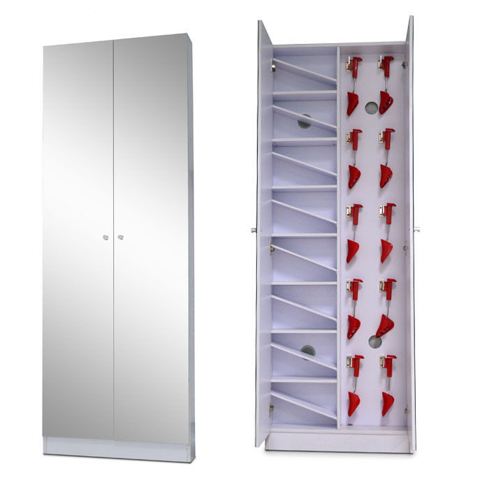 13 Pairs 180cm Mirrored Shoe Cabinet Space Saving Furnitures